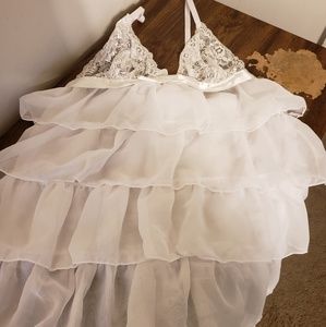 White sheer lingerie with bow